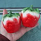 Винтаж: Cтаринный набор для соли и перца Fraise фаянс барботин, Столовые приборы винтажные, Орлеан,  Фото №1