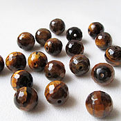 Материалы для творчества handmade. Livemaster - original item Tiger eye 10 mm, cut ball, natural stone beads. Handmade.