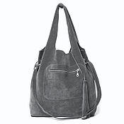 Сумки и аксессуары handmade. Livemaster - original item Bag suede gray Convertible large bag shopper Bag hot sale. Handmade.