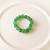 Украшения handmade. Livemaster - original item A ring with crystal and jade beads.Dimensionless ring. Handmade.
