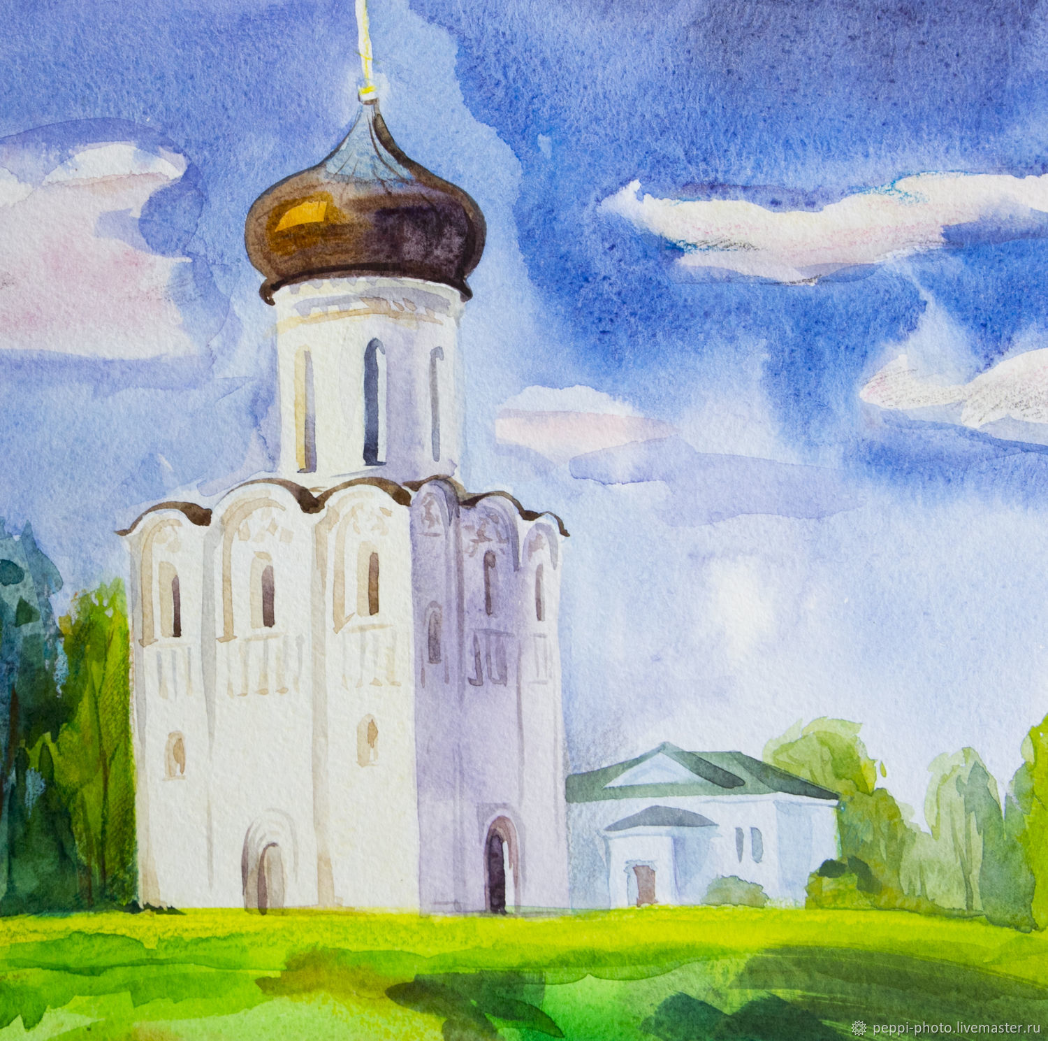 Как нарисовать церковь красками