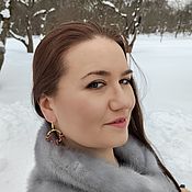 Украшения handmade. Livemaster - original item Russian beaded Hoop Earrings, Gold Slavic earrings with Coral. Handmade.