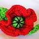 RUBBER band FOR HAIR 'Poppies' buckle knitted, Scrunchy, Moscow,  Фото №1