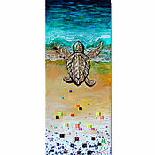 Картины и панно handmade. Livemaster - original item Paintings: Golden Turtle. Handmade.