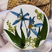 Украшения handmade. Livemaster - original item Brooch with flowers of the forest, jewelry resin, flower arrangement. Handmade.