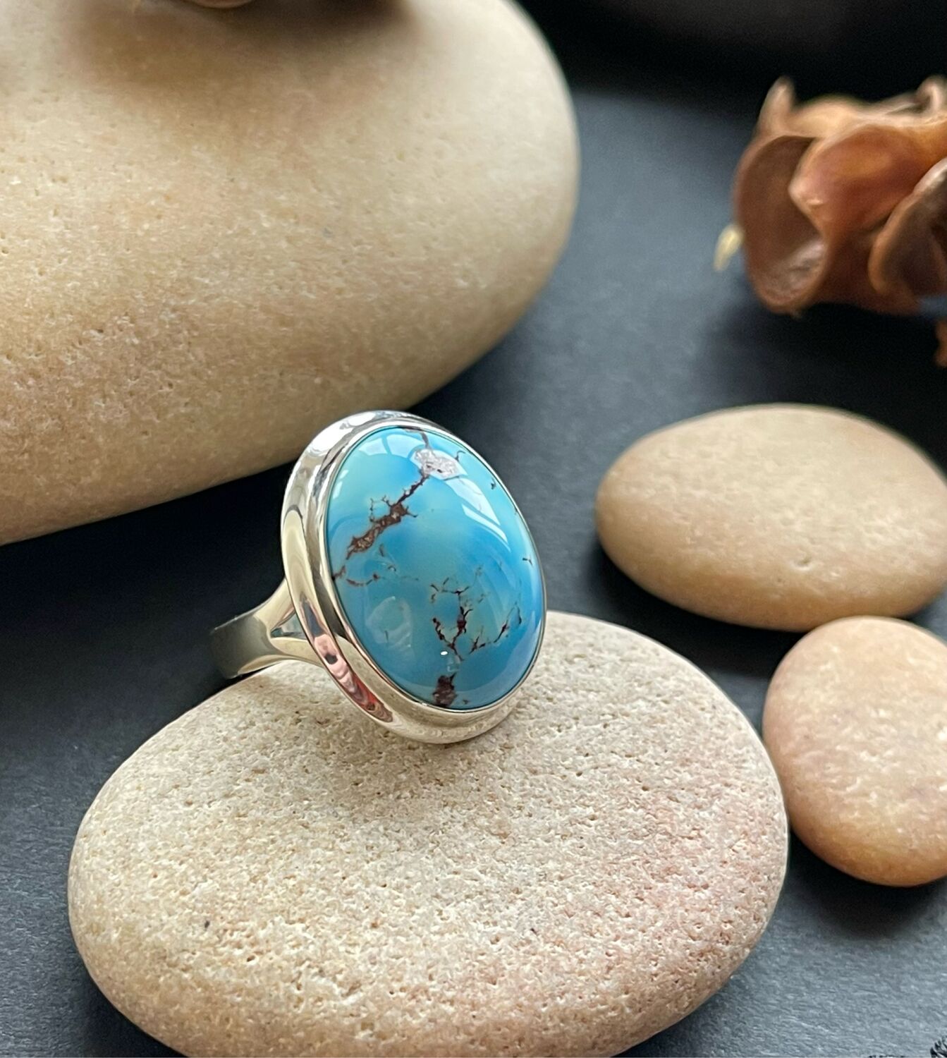 Кольцо с натуральной Бирюзой купить в интернет-магазине Ярмарка ...