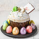 Easter egg and cake stand made of dark oak, Dish, Moscow,  Фото №1