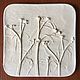 Gypsum panels Casting flower Prints flower Botanical bas-relief Panels for the interior Painting colors
