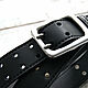 Leather belt with steel buckle and rivets. Straps. fabiscraft (FabisCRAFT). Online shopping on My Livemaster.  Фото №2