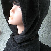 Аксессуары handmade. Livemaster - original item Hoods: Men`s hood made of wool with a long scarf.. Handmade.