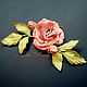Order Pink brooch flower rose Gentle delicate leather Flowers. flowersstyle (flowersstyle). Livemaster. . Brooches Фото №3