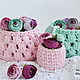 Knitted basket Marshmallow mint. Basket. Natalie crochet flowers. My Livemaster. Фото №5