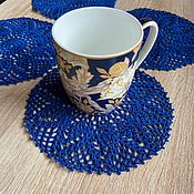 Для дома и интерьера handmade. Livemaster - original item Decorative napkins: Napkins for cups Winter flowers. Handmade.