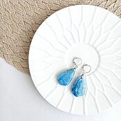 Украшения handmade. Livemaster - original item Buy classic agate blue Earrings. Handmade.