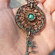Order Pendant-key made of copper with amazonite 'Gothic'. IVA rainbow art. Livemaster. . Pendants Фото №3