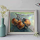 Order Paintings: still life with pomegranate walnut persimmon THREE STILL LIFES. pictures & decor of TanyaSeptember. Livemaster. . Pictures Фото №3