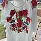 Blouse with embroidery 'Poppies' sewing, Blouses, Kemerovo,  Фото №1