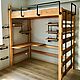 Loft bed for a teenager with shelves and a Loft-style table, Bed, Ivanovo,  Фото №1