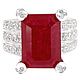 Кольцо рубин (9.5 ct), сапфиры р.17,0 серебро 925. Кольца. Кольца. Комплекты. Серьги. Браслеты.. Интернет-магазин Ярмарка Мастеров.  Фото №2