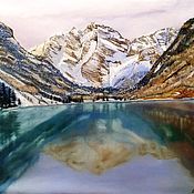 Картины и панно handmade. Livemaster - original item Painting landscape Belukha Mountain Snowy Autumn. Handmade.