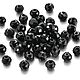 Glass beads rondel faceted 3*4, black beads with a cut, Beads1, Ekaterinburg,  Фото №1