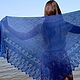 Knitted winter shawl made of wool and alpaca, blue. Shawls. KnitLaceDreams. My Livemaster. Фото №5