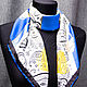 One-sided neck scarf made of Hermes fabric. Shawls. Platkoffcom. My Livemaster. Фото №4