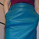 Skirt genuine leather emerald green, Skirts, Severodvinsk,  Фото №1