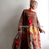 Вязаное из мохера платье "Рыжик Кэти"