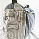 sports bag: Large zippered denim bag Travel bag. Sports bag. Modern and vintage embroidery. My Livemaster. Фото №4