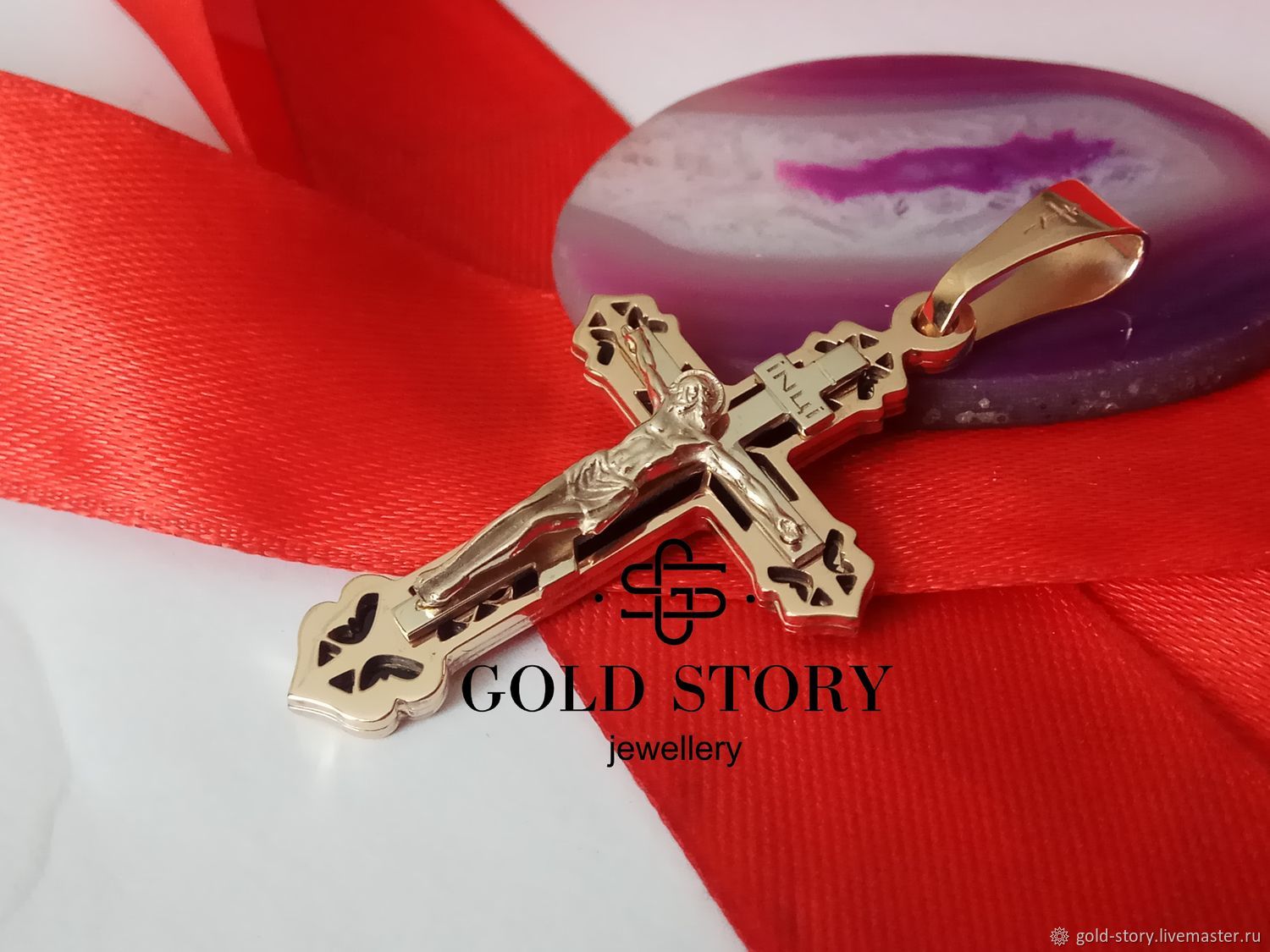 Крест ручной работы из золота 27610186000
