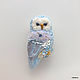 Brooch ' Heavenly owl». Textile brooch-bird, Brooches, Moscow,  Фото №1