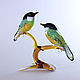 Composition - Two Tits on the branch. Figurines. In Glass. Online shopping on My Livemaster.  Фото №2