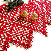 Для дома и интерьера handmade. Livemaster - original item New Year`s knitted red carpet. Handmade.