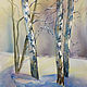 Painting with watercolors. Winter twilight, Pictures, Moscow,  Фото №1