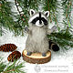 Kroshka Enot - enotik - dry felting wool (raccoon). Felted Toy. Woolen Zoo. Online shopping on My Livemaster.  Фото №2