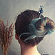 Шпилька для волос "Космическая Голубика" (h1-007). Шпилька. Ofel_Way. Ярмарка Мастеров.  Фото №5