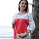 Платье двуцветное с вышивкой. Платья. Славянская одежда (krasota-mir). Ярмарка Мастеров.  Фото №6