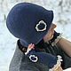 Elegant women's hat cloche hat for spring knitted blue-gray. Hats1. Azhurles. Online shopping on My Livemaster.  Фото №2