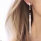 Black onyx brush earrings long stylish black spectacular. Tassel earrings. LovelyStones. My Livemaster. Фото №4