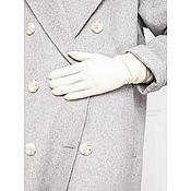 Винтаж handmade. Livemaster - original item Winter white leather gloves. LABBRA. Handmade.