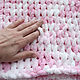 Manta de bebé de punto para niña blanco rosa. Baby blanket. fetr-land (fetr-land). Интернет-магазин Ярмарка Мастеров.  Фото №2