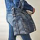 Сумка-тоут: классика из джинсы. Классическая сумка. Jeans bags by Anna. Ярмарка Мастеров.  Фото №9