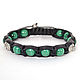 Shamballa bracelet made of leather with malachite. Natural stones. Malachite. Talisman. Amulet. Guardian. Gift on March 8. A gift to his wife. Gift girl. A gift for my sister
