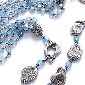 Украшения handmade. Livemaster - original item Aquamarine in silver. Long necklace Living Water. Handmade.