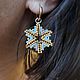 Серьги конго снежинки из бисера. Серьги-кольца. Isoyan beads. Интернет-магазин Ярмарка Мастеров.  Фото №2