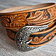Women's belt made of leather with tisneniem1, Straps, Orenburg,  Фото №1