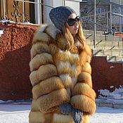 Одежда handmade. Livemaster - original item Fur coat Siberian Fox with a hood.Cross. Without inserts.. Handmade.