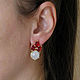 Moonstone and quartz earrings, Large stud earrings. Earrings. Irina Moro. My Livemaster. Фото №6