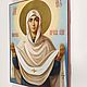 Рукописная икона Покрова Пресвятой Богородицы 18х24см. Иконы. Иконотворение. Ярмарка Мастеров.  Фото №4
